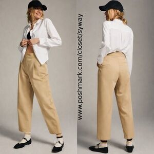 Anthropologie Exquise Chino Barrel Pants In Cedar NWT